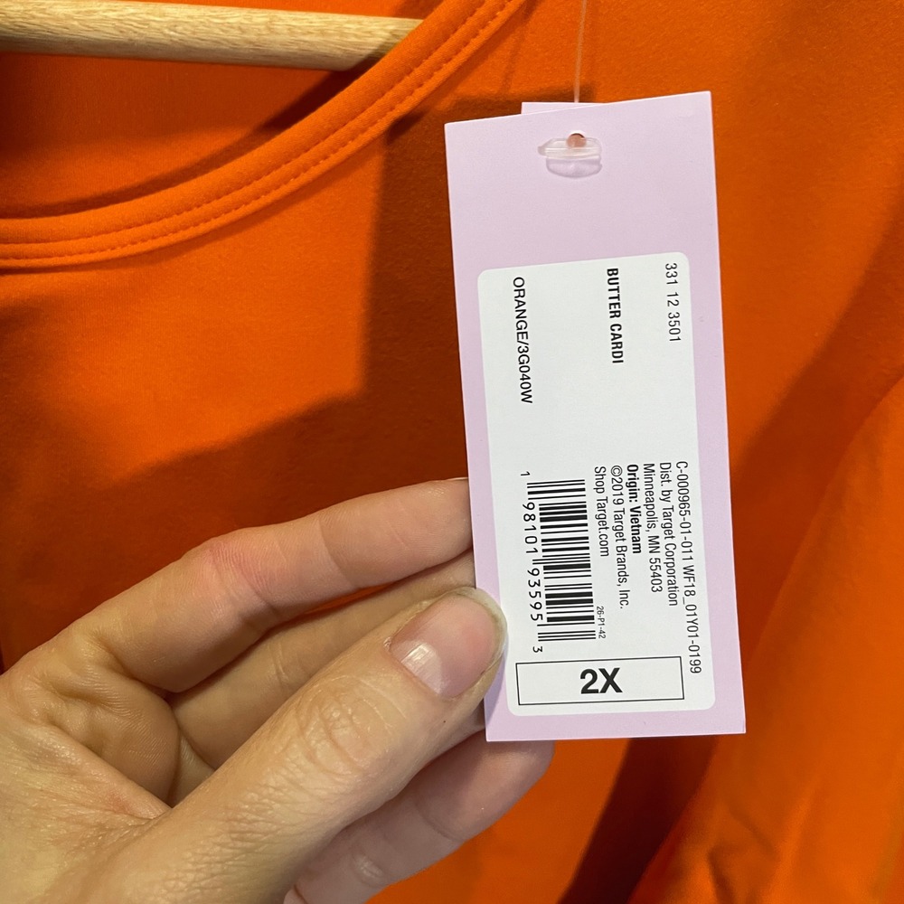 Wild Fable ButterBliss Orange Button Front Cardigan 2X NWT 3G040W Long Sleeve - Picture 4 of 5